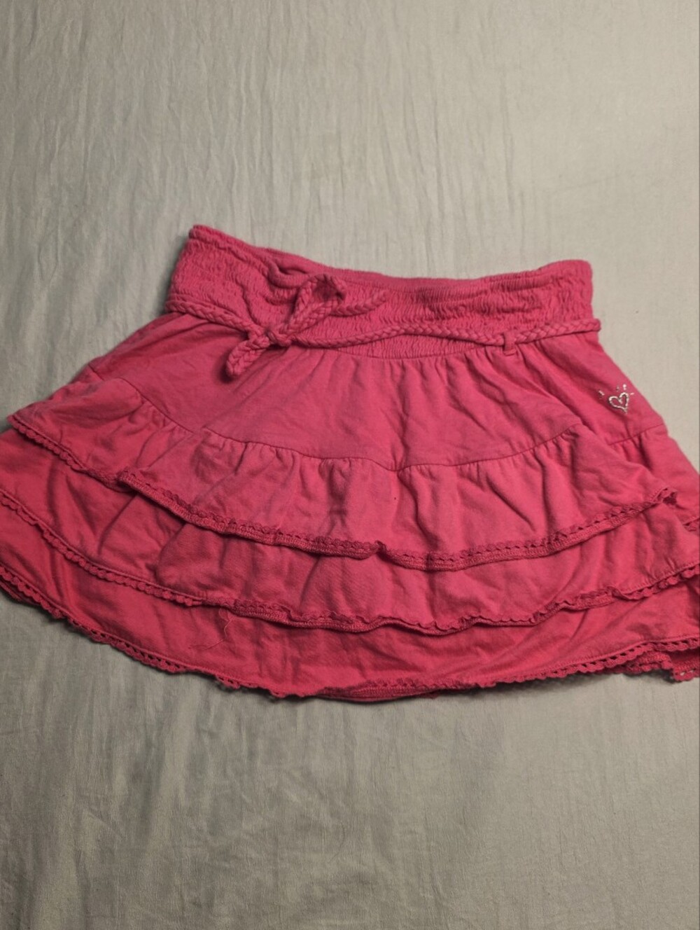 Justice Hot Pink Tiered Ruffle Skirt